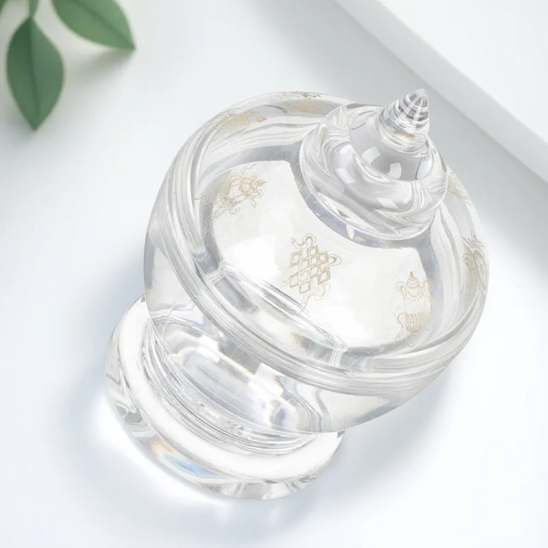 Acrylic Pagoda Crystal Offering Tower Statue Vintage Desktop Ornament Office Home Table Decor Water