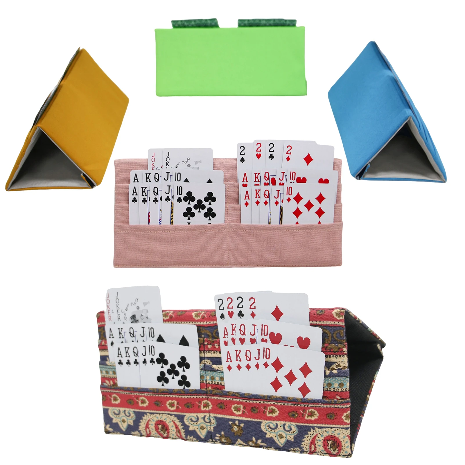 Folding Playing Card Holder Polyester Game Card Holder for Canasta Poker Bridge Cards Folding Playing Card Holder view 2