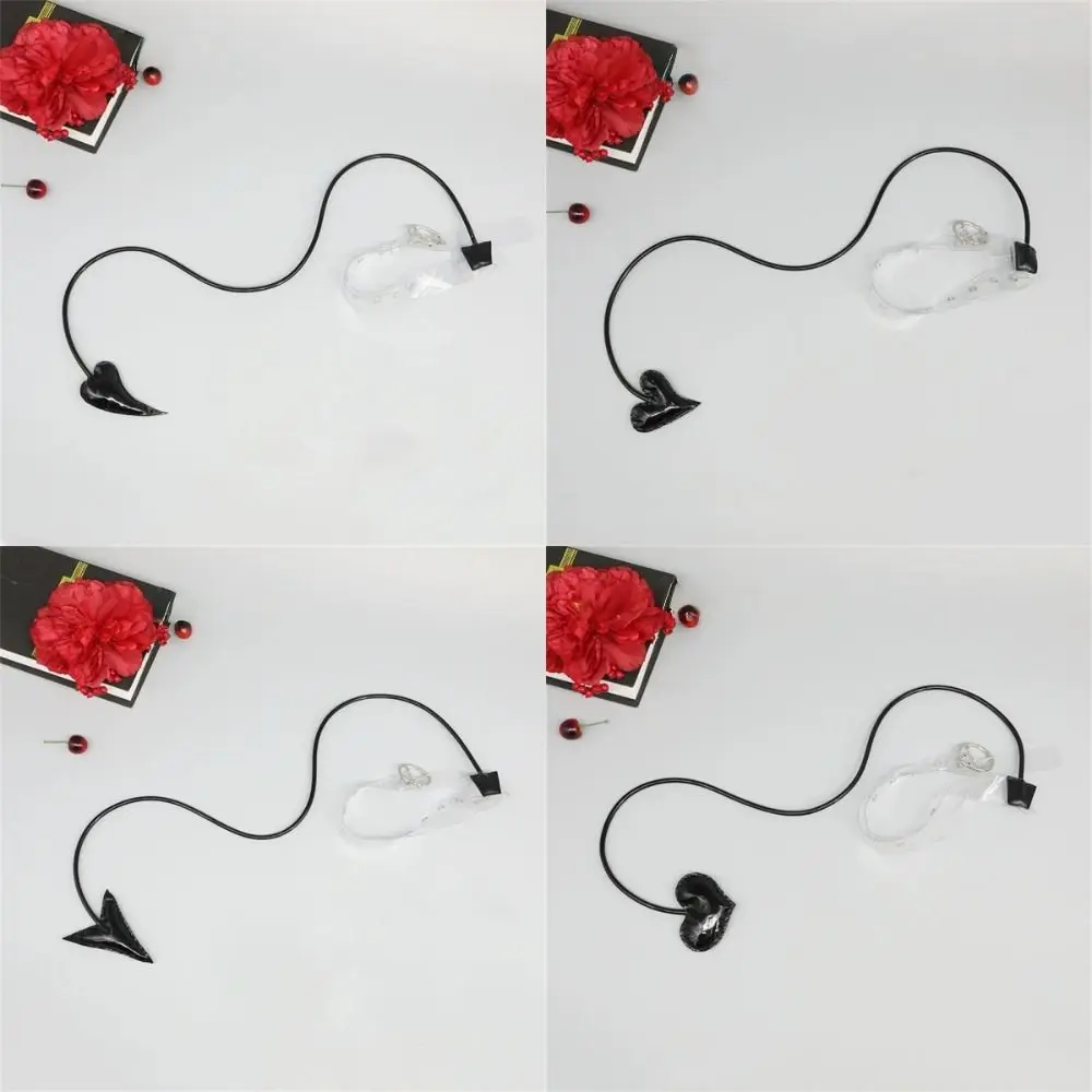 작은 악마 연인 꼬리 검정색 조절 가능한 코스프레 의상 화살표 하트 스타일 유니버설 할로윈 파티 소품