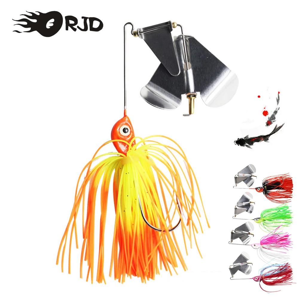 

ORJD Spinner Chatterbait 14.7g Bass Jig Weedless Fishing Lure Buzzbait Wobbler Rubber Skirt For Bass Pike Walleye Fish Tackle