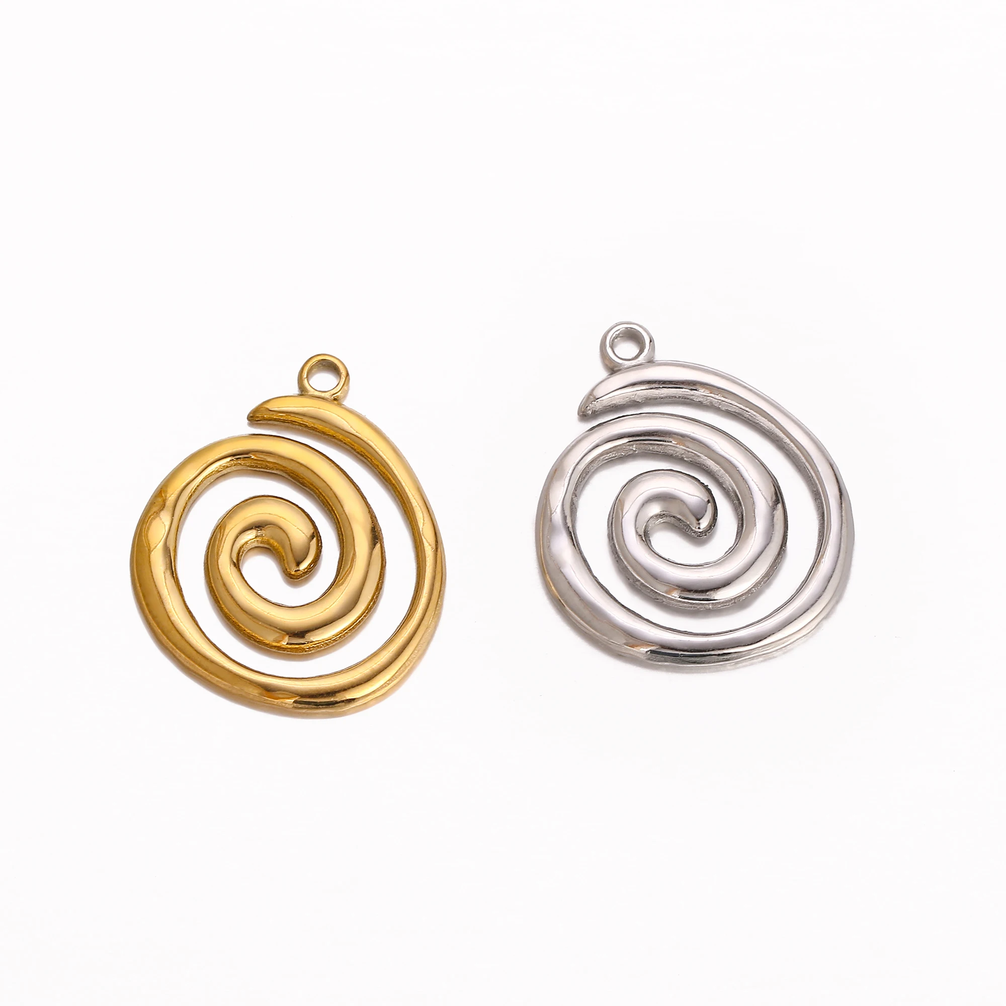 3PCS Edelstahl Gold Farbe Runde Vortex Charms Spirale Swirl Anhänger Für DIY Halsketten Ohrringe Schmuck Zubehör Liefert – Detail 5