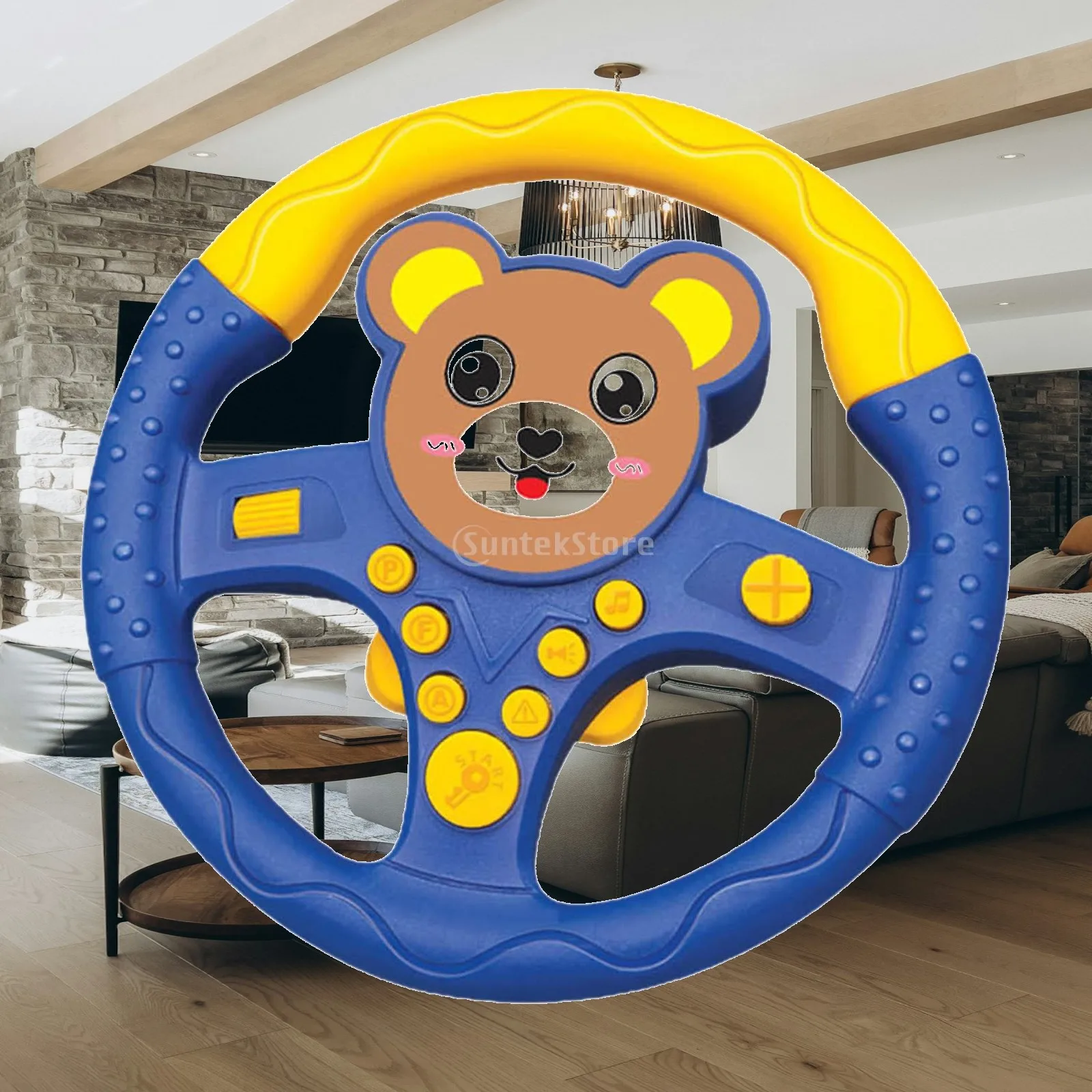 Interactive Steering Wheel Toy for Kids Toddler Educational Learning Driving Simulator with Music Lights Sensory Play for Boys