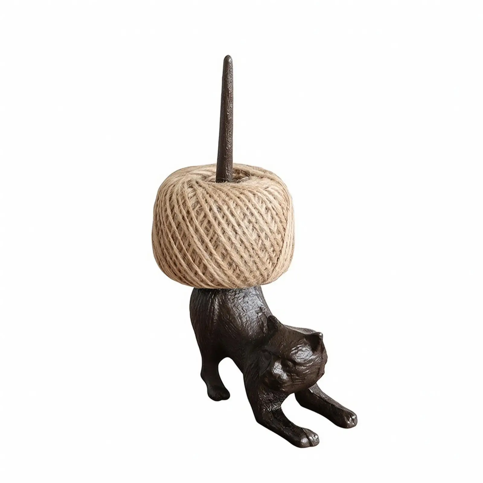 Decorative Cat Yarn Stand Cast Iron Spool Holder Vintage Sewing Machine Art for Knitting Crochet Accessories Workspace