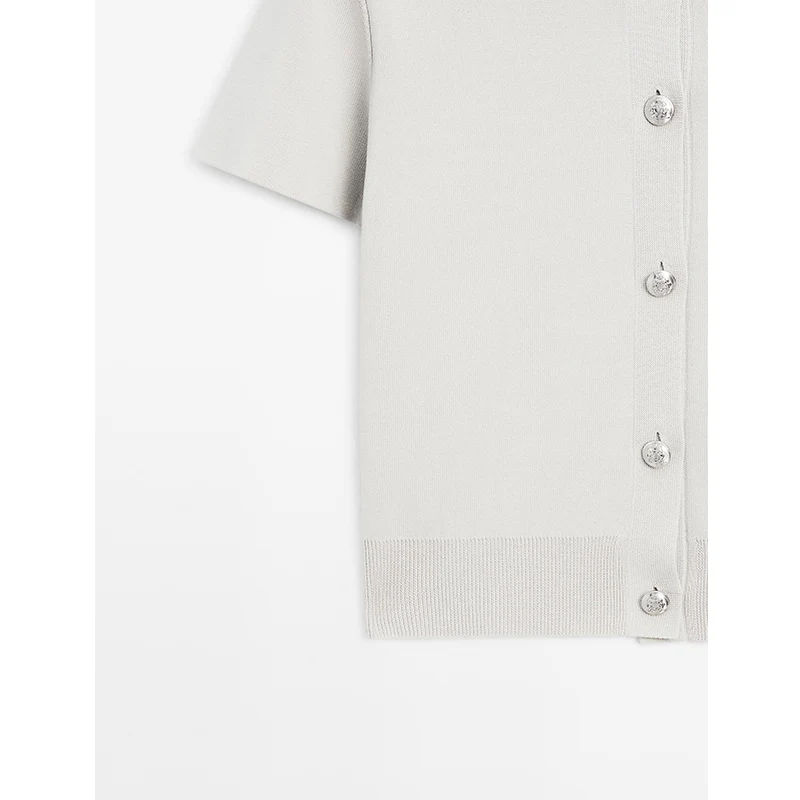 Léger ort Sve rond Ne tricoté ouvert devant irt banlieue Sle femmes Faion été nouveauté fibre de Polyester