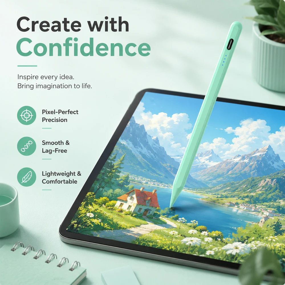 Universal Capacitive Stylus Pen for Phone Tablet Laptop Android iOS Windows Touch Pencil Digital Writing Drawing Office Study To