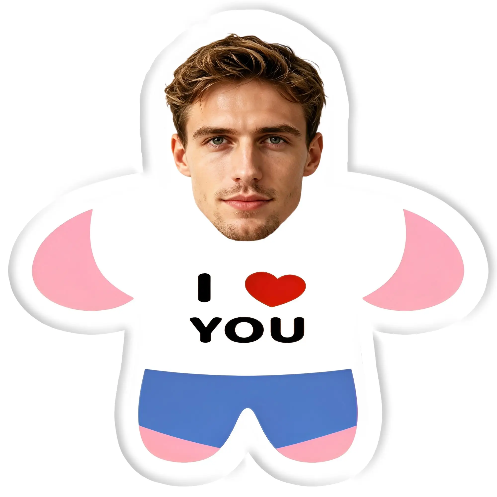 Customized Modern Custom Your Head Cushions Polyester I Love You Face Boyfriend Pillow for Christmas Gift Funny