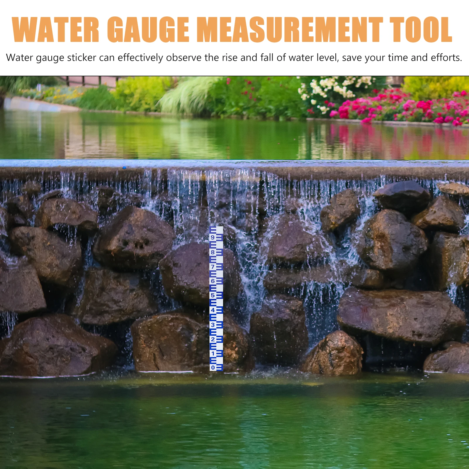 

Water Level Gauge Measuring Tool for Ponds Lakes Reflective Design Long Time Use Pond Stick Height Gauges Instruments