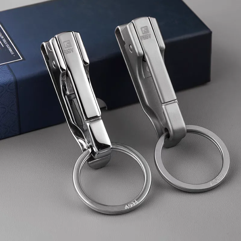Stainless Steel Keychain For Men - Heavy Duty Belt Clip Key Holder, Anti-Loss Car Key Ring Buckle, Durable Gift For Him