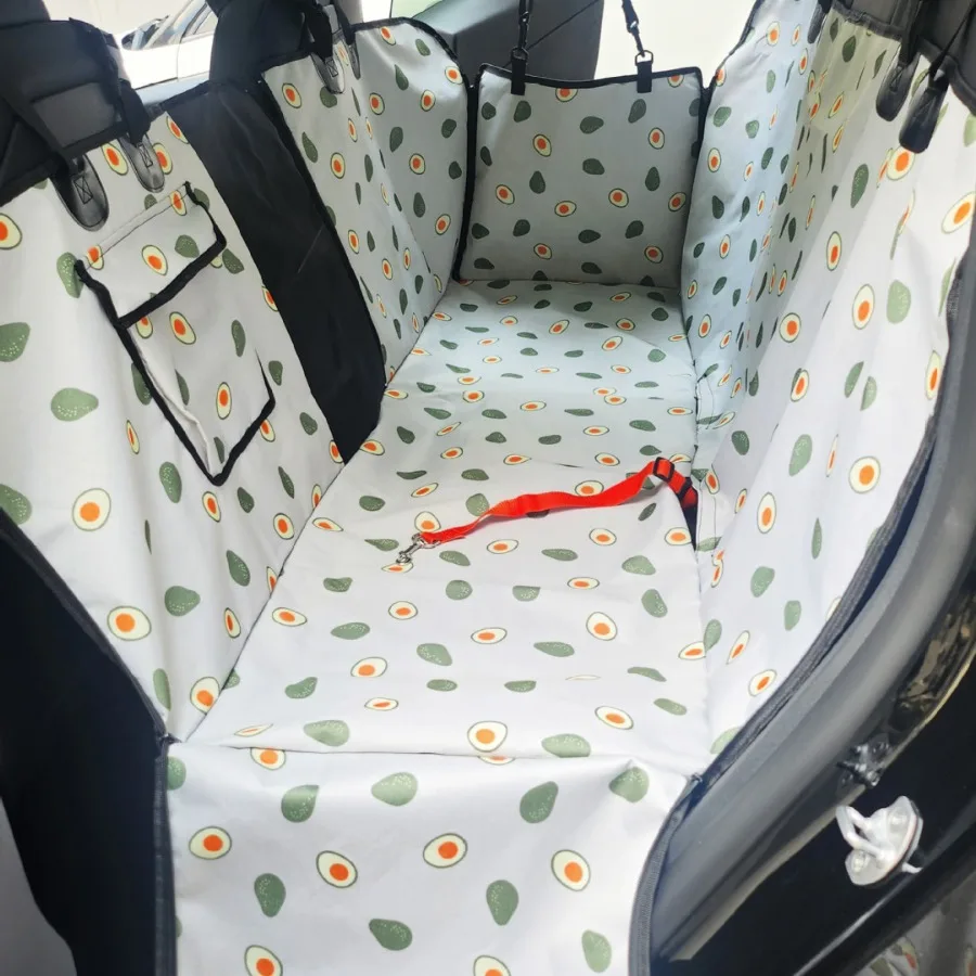 

Двухслойный чехол на автомобильное сиденье для домашних животных с сетчатым складным дизайном, грязеотталкивающая подушка на заднее сиденье с карманами