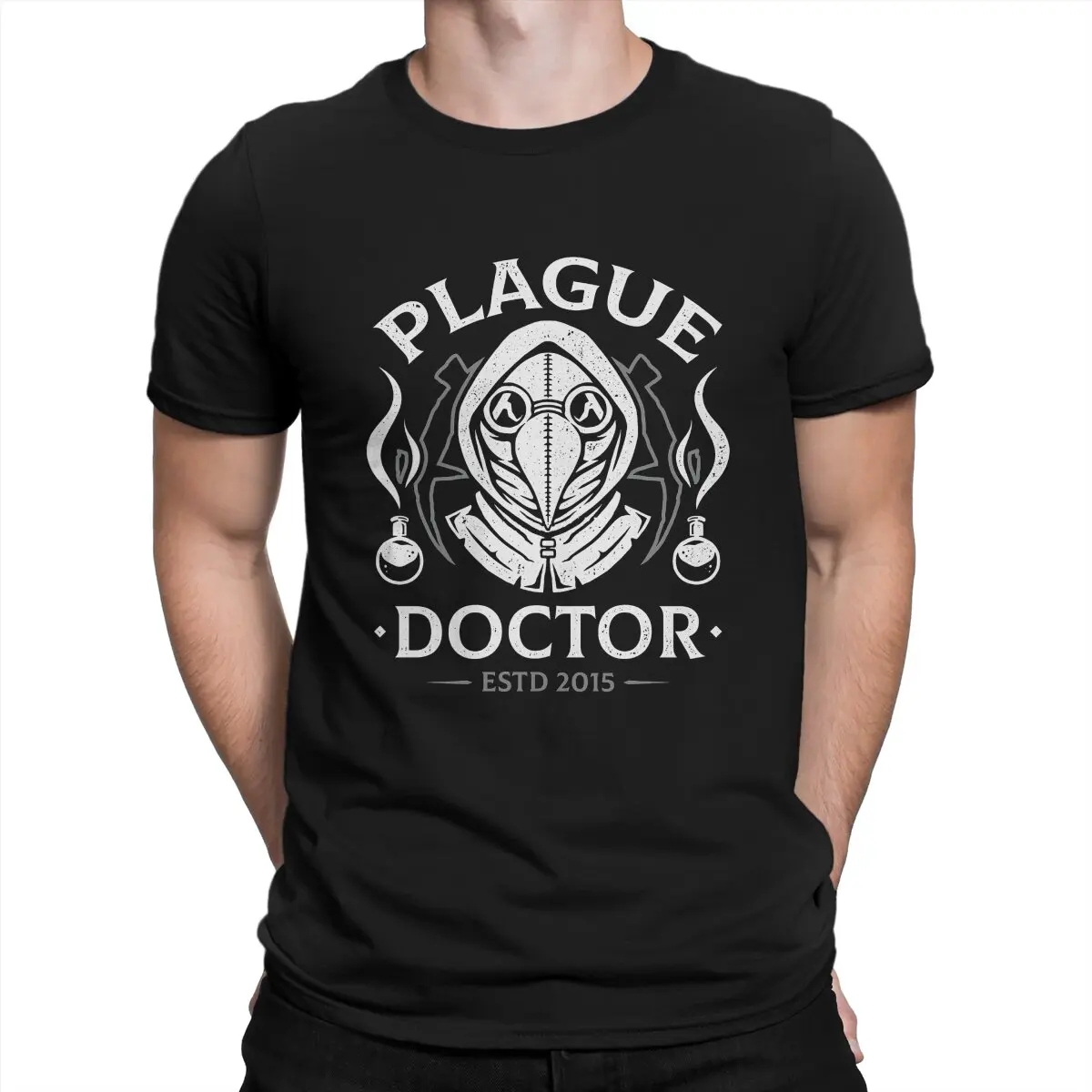 Plague Doctor Estd 2015 Men T Shirt Darkest Dungeon Novelty Tee Shirt Short Sleeve O Neck T-Shirt Cotton Unique Tops