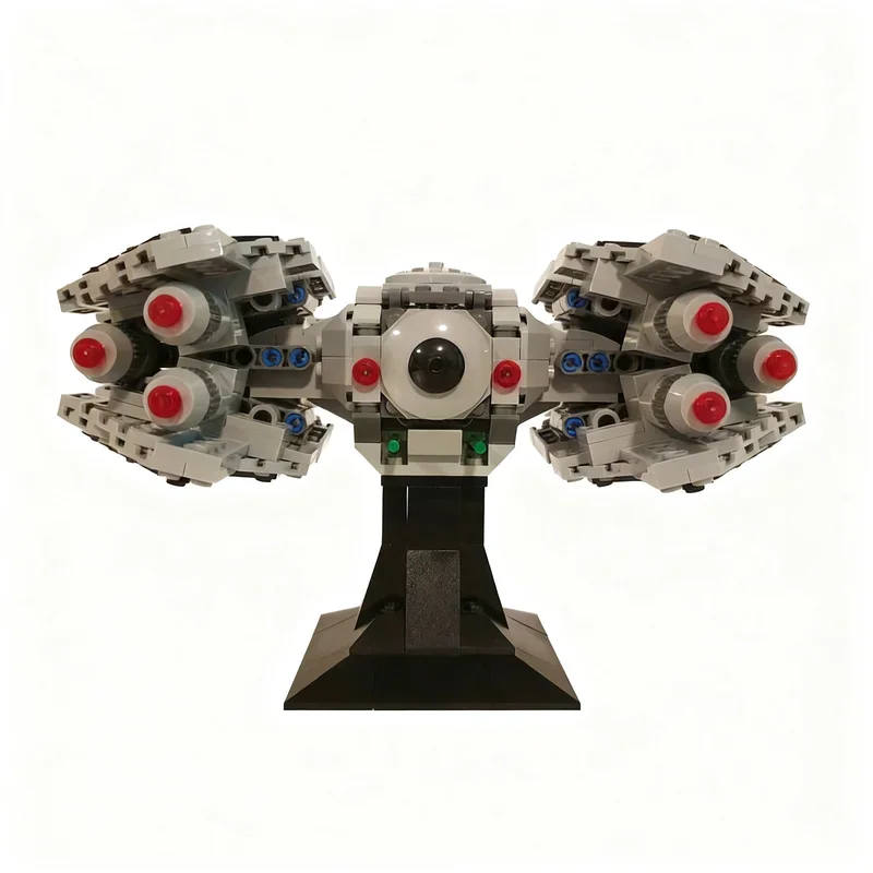 NEW 608PCS Star Battle Movie MOC TIED Infuriator Space Fighter Model DIY Creative Display Assembly Building Blocks Birthday Gift - view 4