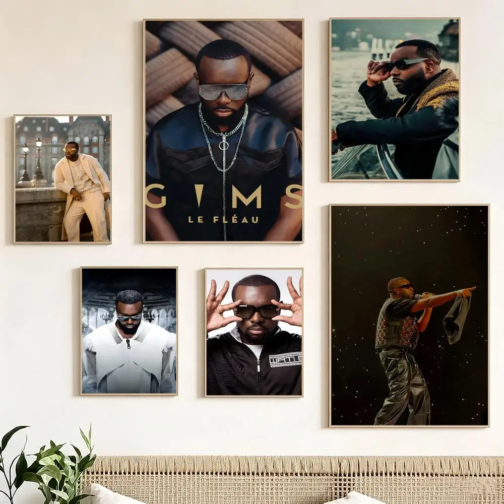 French rap G-GIMS Poster Pegatina artistica HD autoadhesiva impermeable para salon dormitorio