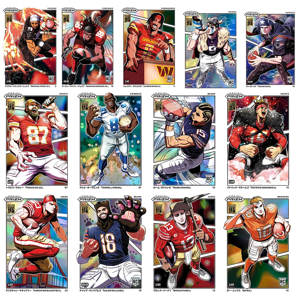 PANINI 2024 PRIZM FOOTBALL patrick mahomes jayden daniels macarthy Laserowe karty kolekcjonerskie DIY domowe prezenty świąteczne dla chłopców