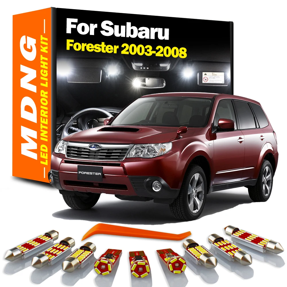 

MDNG 8 шт. аксессуары Canbus для Subaru Forester 2003, 2004, 2005, 2006, 2007 детской интерьерной карты, купольная пластина, фотокомплект