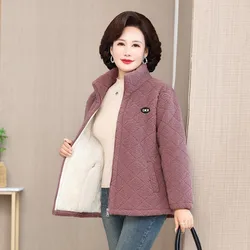 Warm Stitching Lamb wool Winter Jacket Female Fashion Plus velvet Thick Coat Short Casual Women's Zipper Outwear Tops