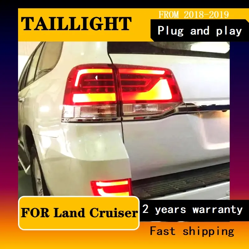 Car Styling for Toyota Land Cruiser Tail Light 2016-2019 LC200 Taillight DRL+Brake+Turn Signal+Reversing+Fog