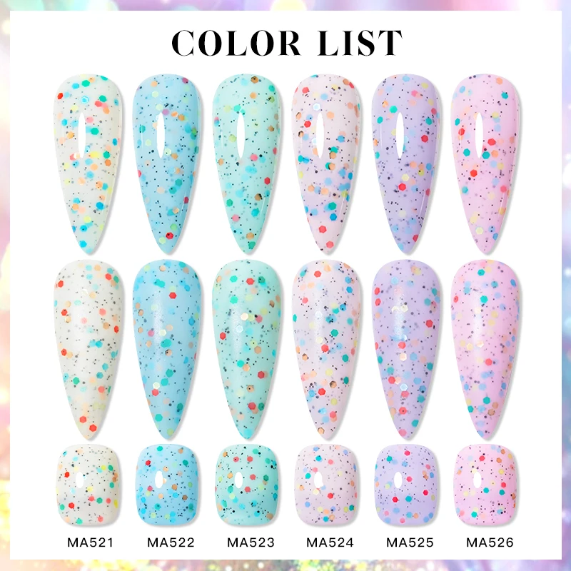 7ml  Glitter Yogurt Gel Nail Polish Cake candy  Soak Off Gel Spring And Summer Color Semi Permanant For Manicure  Art Varnish