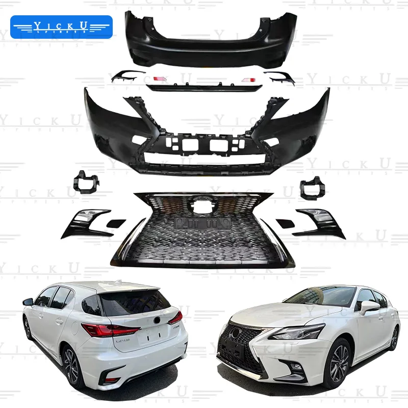 Hot Sales for 2012-2015 LEXUS CT 200h Upgrade 2018-2020 PP Front Bumper Rear Bumper Grille Body Kit Old Model To New Model