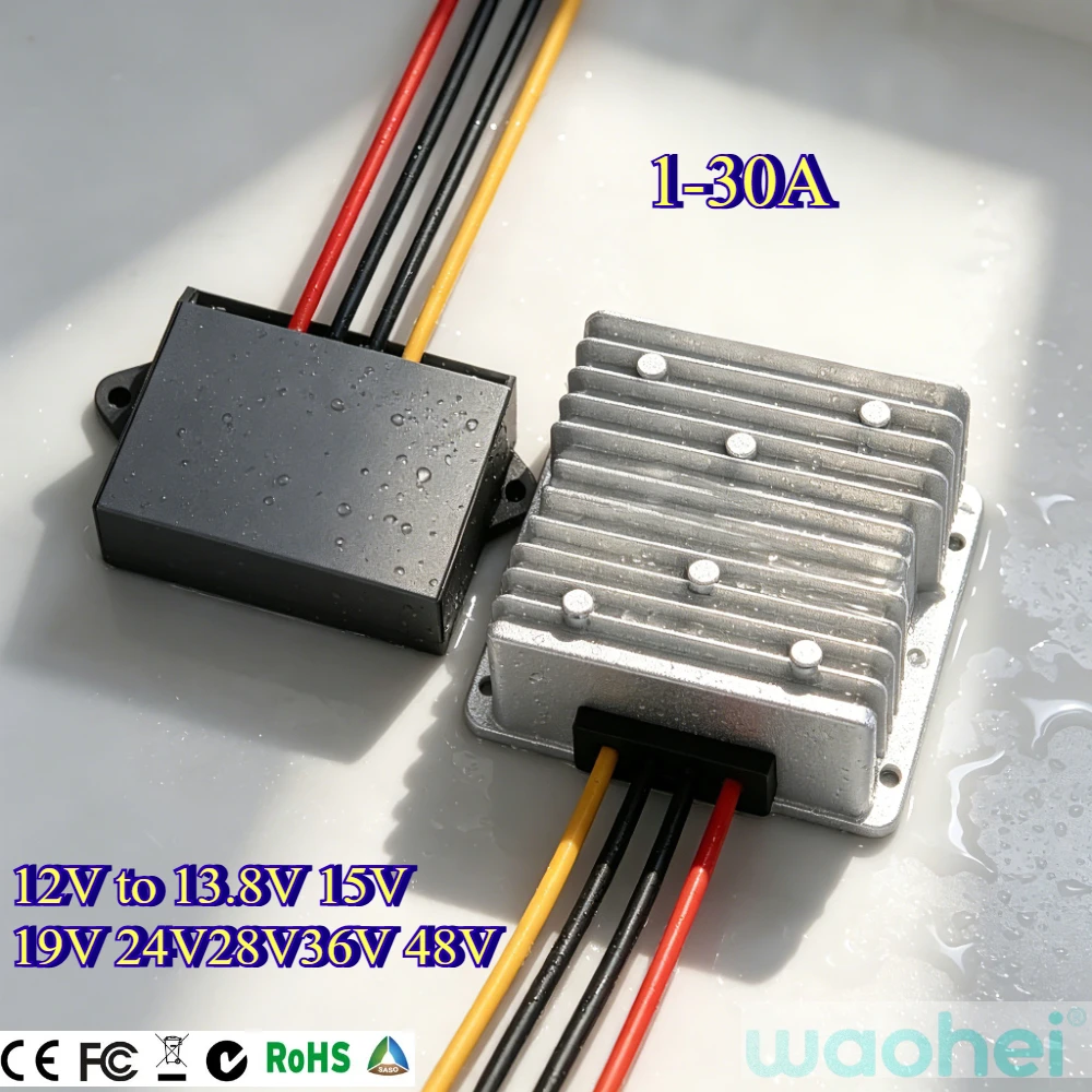 DC DC Boost Converter 12V to 13.8V 15V 19V 24V 28V 36V 48V 1A-30A Voltage Regulator Car Laptop Power Supply Boost Module CE ROHS