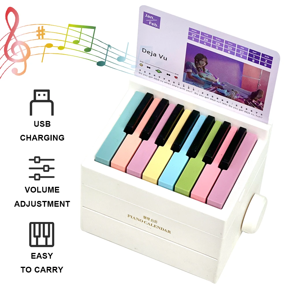 Singer Piano Calendar 2025 Mini Piano Calendar Desktop Peripheral Ornaments with 27 Music Calendar Cards 26 Songs Gift for Fans