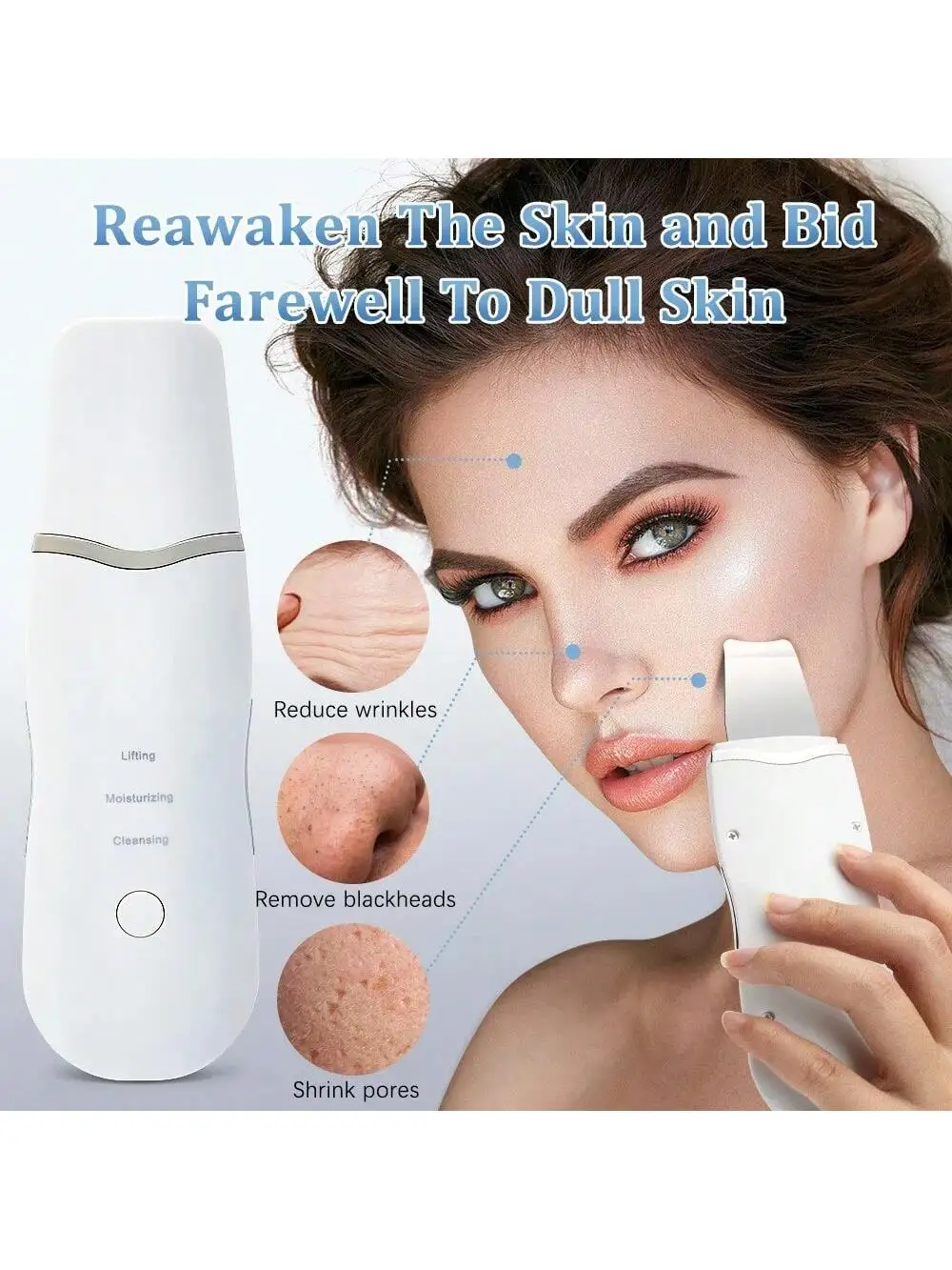 Ultrasone Huid Scrubber Scrubber Diepe Trillen Gezichtsreiniger Schop Gezicht Scrubber Peeling Black Head Remover Gezichtsmassager