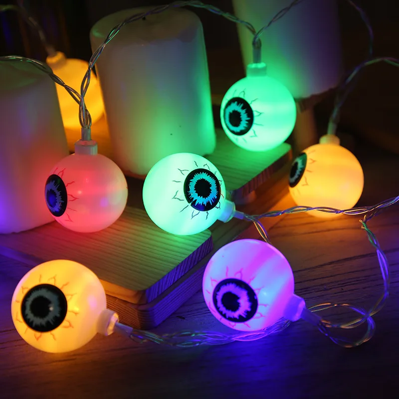 Halloween Hand Skeleton Light String Led Ghost Eye Beads Outdoor Patio Ghost Festival Decoration Ambient Colour Lights