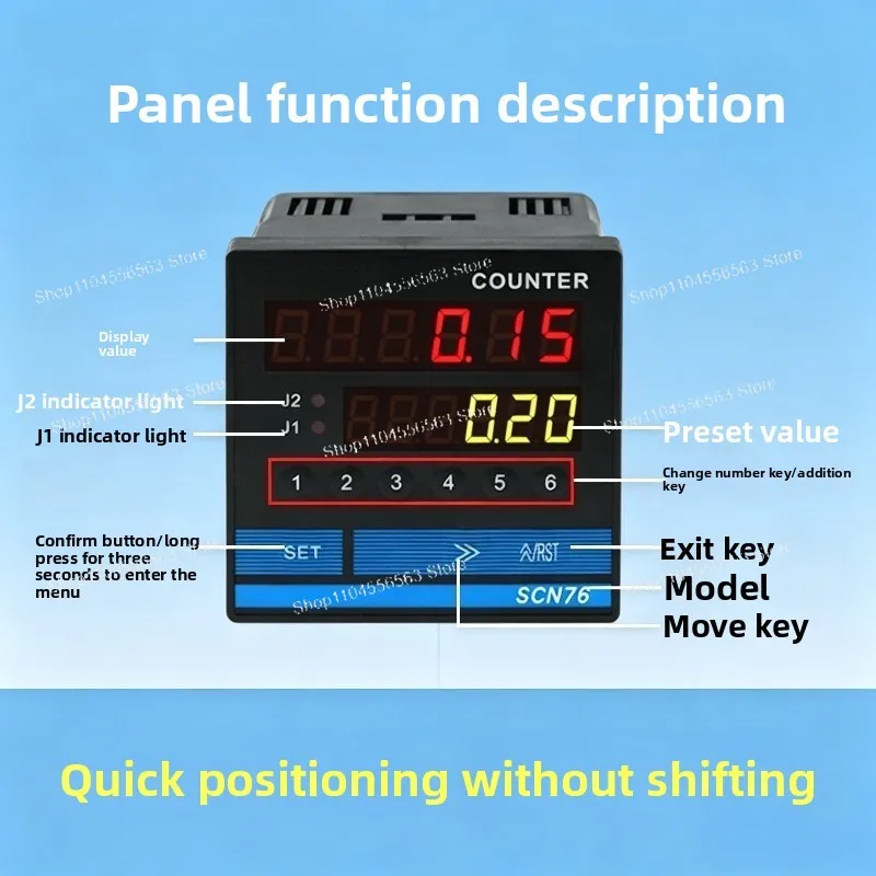 Roller Type Meter Counter High Precision Digital Display SCN76 Edge Banding Machine Counter Encoder Controller