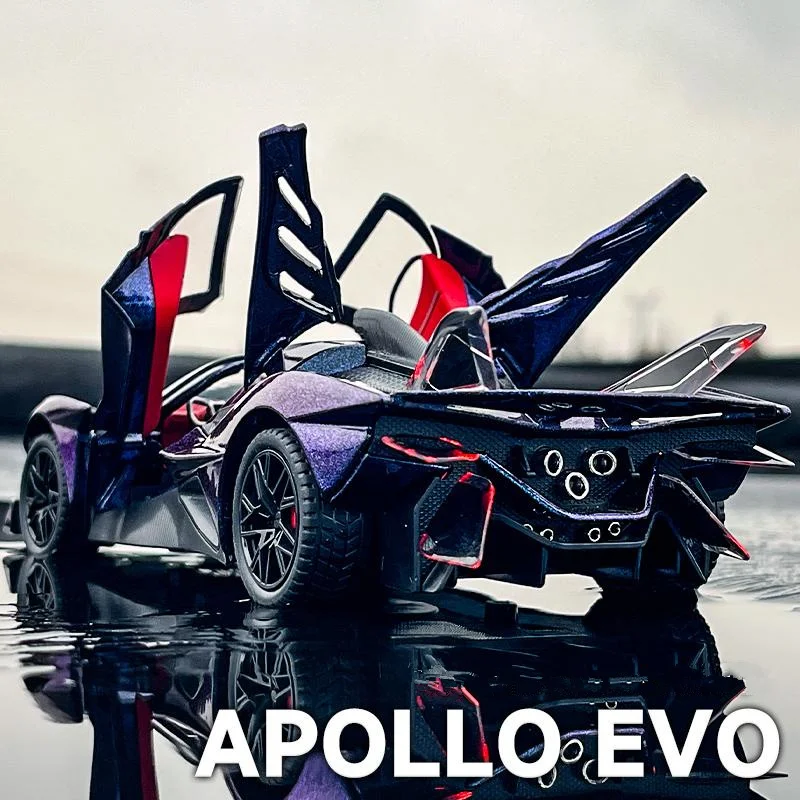 1:24 Apollo Project EVO Alloy Sports Car Model Diecast Metal Concept Racing Car Vehicle Model Sound and Light Childrens Toy Gift