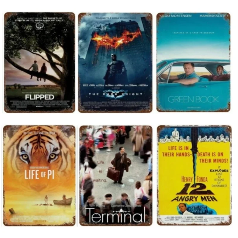 لافتة معدنية للأفلام الأمريكية الكلاسيكية ، ملصق فيلم قديم ، لوحة حائط عتيقة ، ديكور جدران بار ونادي ، ديكور منزلي قديم