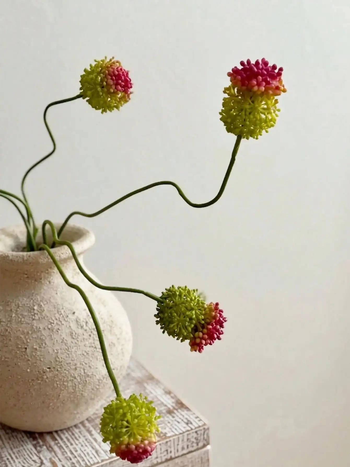 2pcs Artificial Allium 2 Heads Real Touch Dandelion Flower 27.8