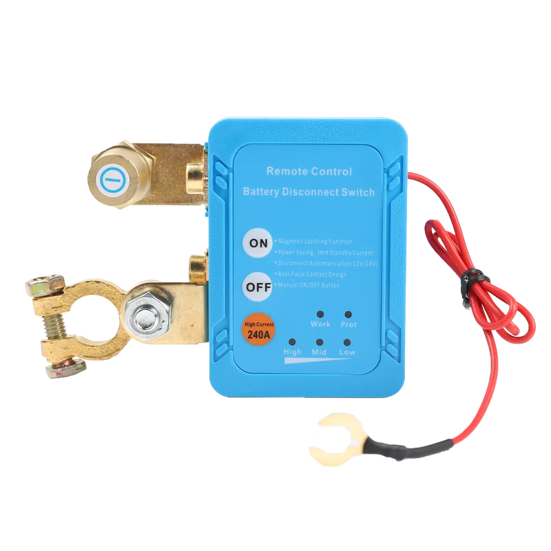 Car Battery Disconnect Switch 12V 240A Power Shut-Off Cut-Off Kill Switch with Remote Control for Truck Jets Pickup RV