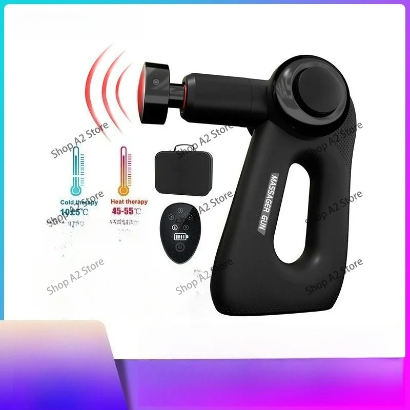 Electric Impulse Body Muscle Therapy Fascia Chiropractic Heating Function Pistolet De Massage Gun With Case