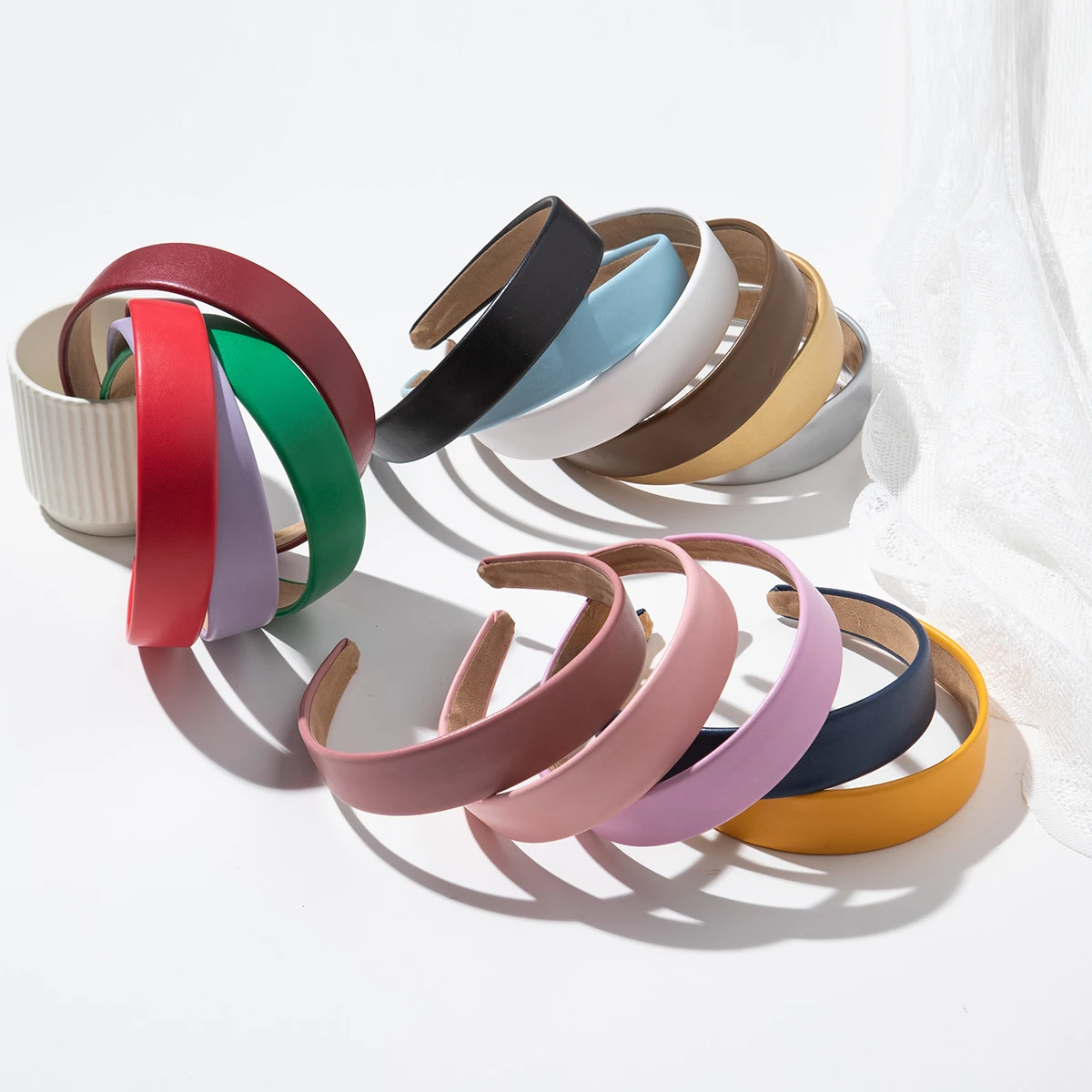 3cm PU Leather Headband Korean Style Fashion  Hairclip Hairbands Chic Vintage Hair Hoop Accessories for Girls Women Ladies