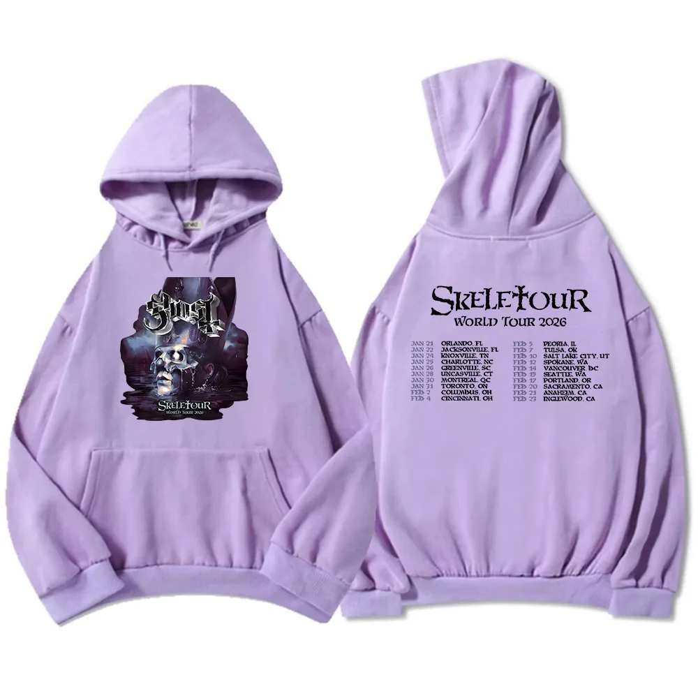 

Ghost Skeletour World Tour 2026 Hoodies Rock Band Street Style Fashion Sweatshirts Winter Fleece Hooded Pullovers Men Women Tops