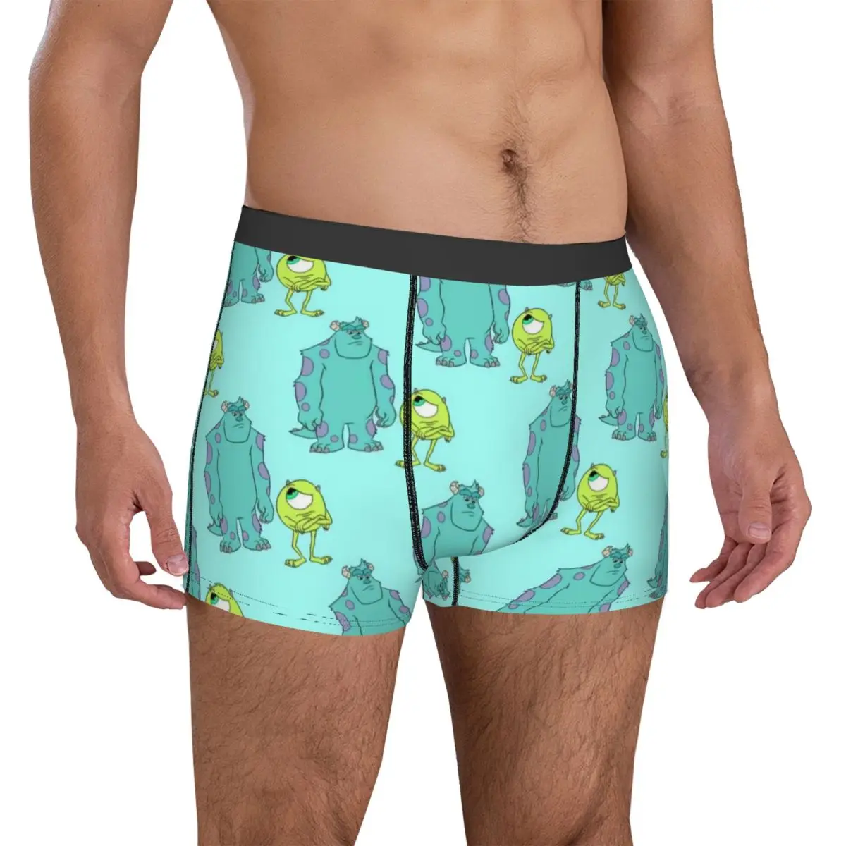 Monsters Inc مايك وسوللي السراويل ملخصات الملابس الداخلية جودة الذكور مريحة Boxershorts المطبوعة حجم كبير الملابس الداخلية