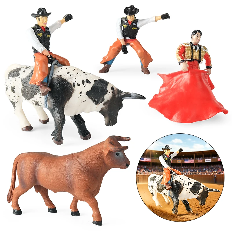 Oenux español Matador toreo modelo animales ganado becerro toro buey vaquero colección de figuras de acción juguete de Pvc regalo para niños