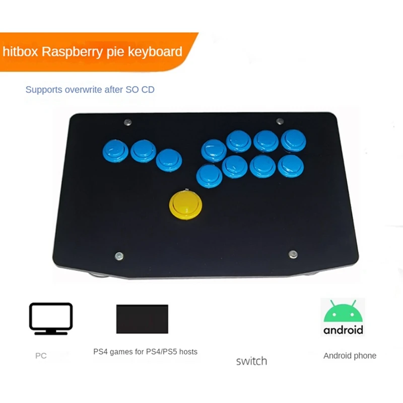 DIY Controller Full Button Arcade Fighting Stick Game Controller Hitbox Style Joystick For PS4/PS5/PC/SWITCH/Android