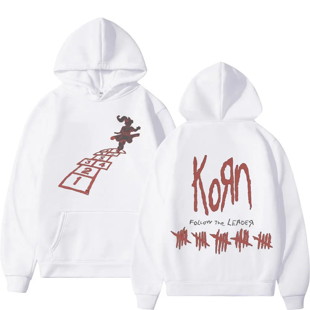 Rock Band Korn Follow The Leader Graphic Hoodie Autumn High Street Fashion Pullovers Men Women Vintage Trend Hooded Sweatshirts