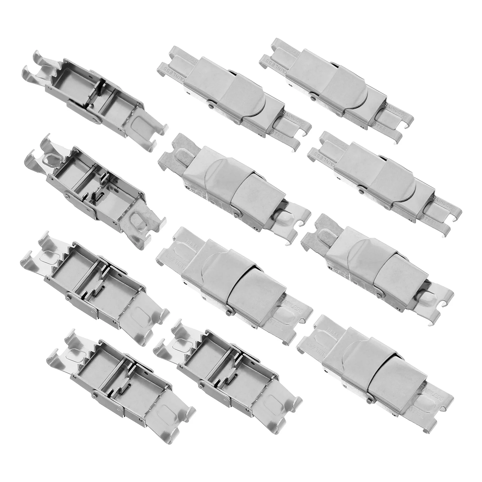 

15Pcs Watch Stainless Steel Deployment Clasp Fold-Over Fold Safety Buckle Push Button Watch Strap Clasp Replacement Accessory