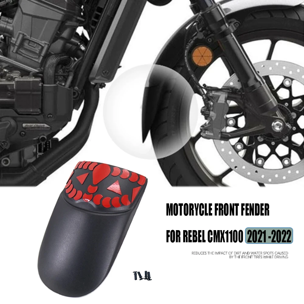 For Honda REBEL CMX1100 2021 2022 Motorcycle accessory Front Fender Mudguard Mud Flaps Black Fender Extension Plate