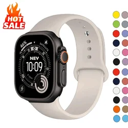 Apple için silikon kayış saat kayışı 45mm 41mm 44mm 40mm 49mm 42mm 38mm spor bilezik correa iwatch serisi Ultra 8 7 se 6 5 4 3