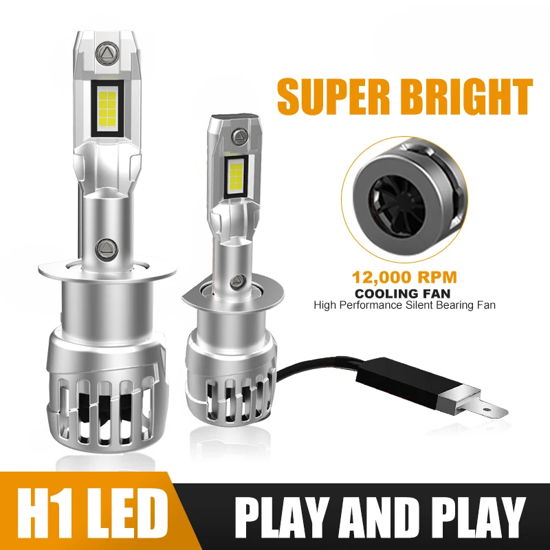 

2PCS H1 H3 LED Car Fog Light Bulbs 70w 880 881 Headlight 6000K White Super Bright 1: 1 LED Head Lights Canbus Mini Size
