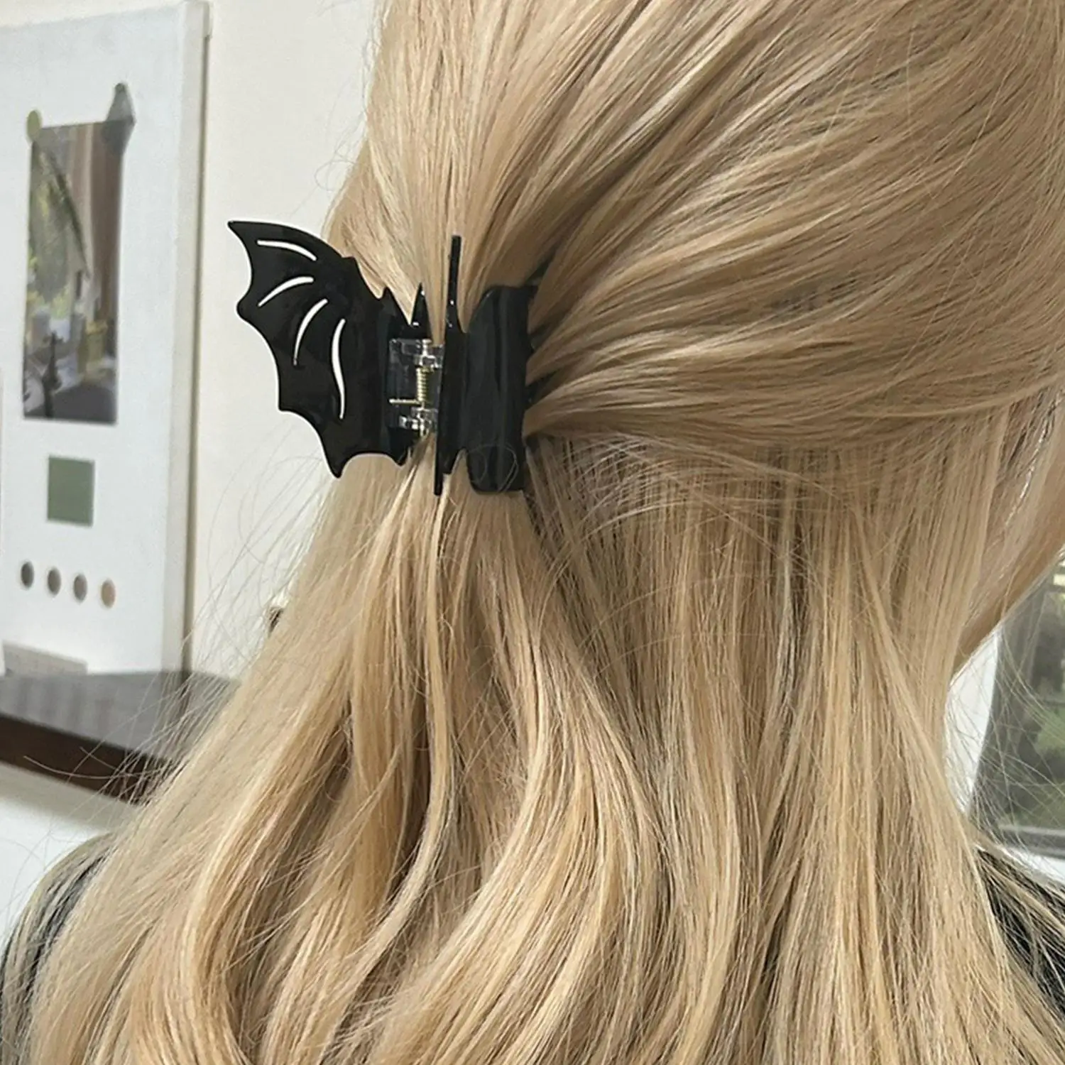 

1PC Halloween Bat Hair Clip Women's Back-Of-Head Party Decoration Ponytail Accessory