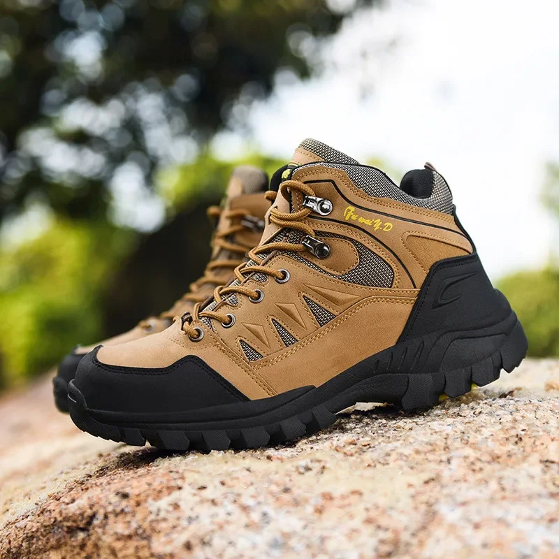 

New Brown Hiking Boots Men Light Comfortable Men Trekking Shoe Travel Shoes Plus Size High top Hiking Shoes Women Camping Sports
