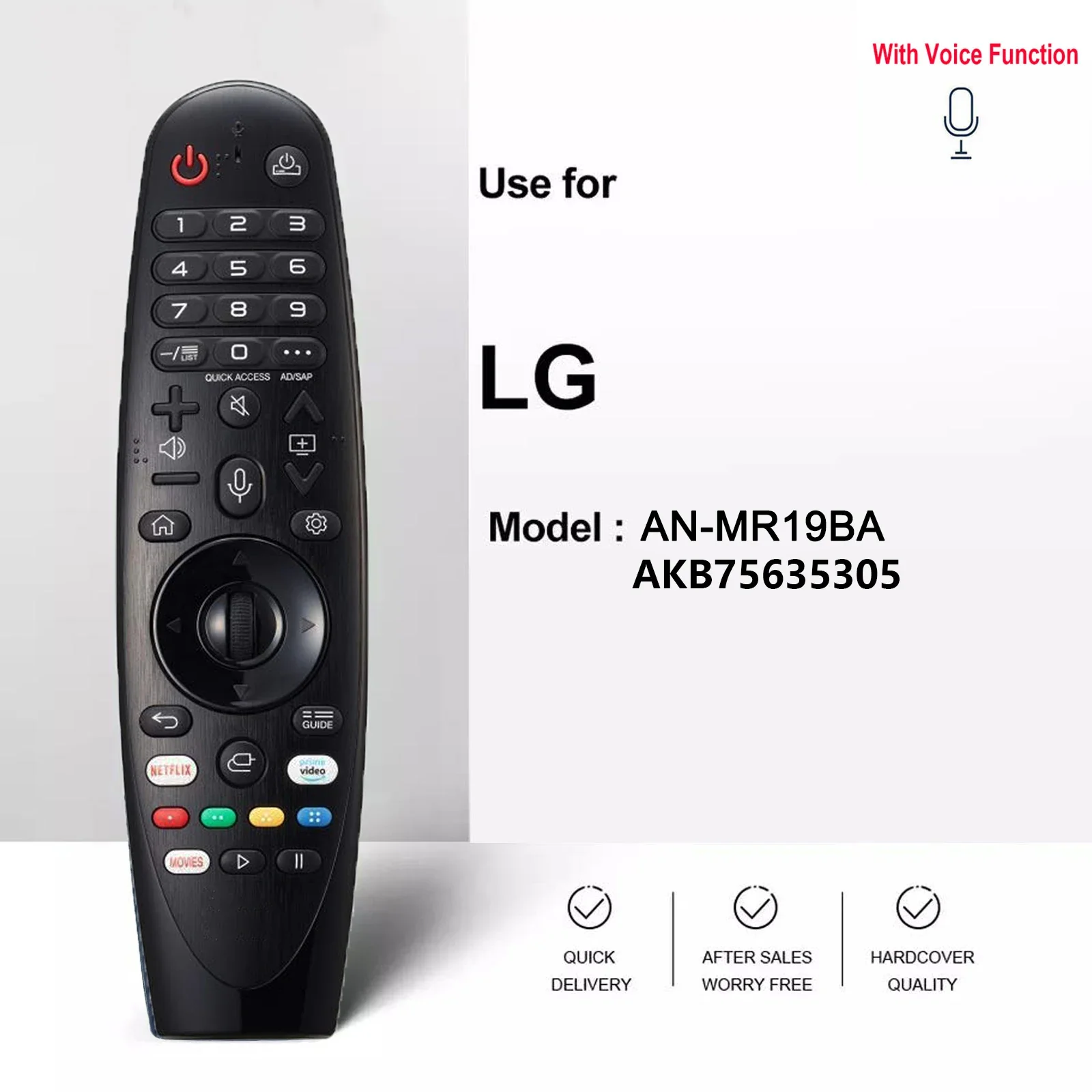 AN-MR19BA AKB75635305 جهاز تحكم عن بعد صوتي سحري مع Netflix لتلفزيون L NanoCell SM80 SM81 SM82 SM85 SM86 SM90 SM95 98 99