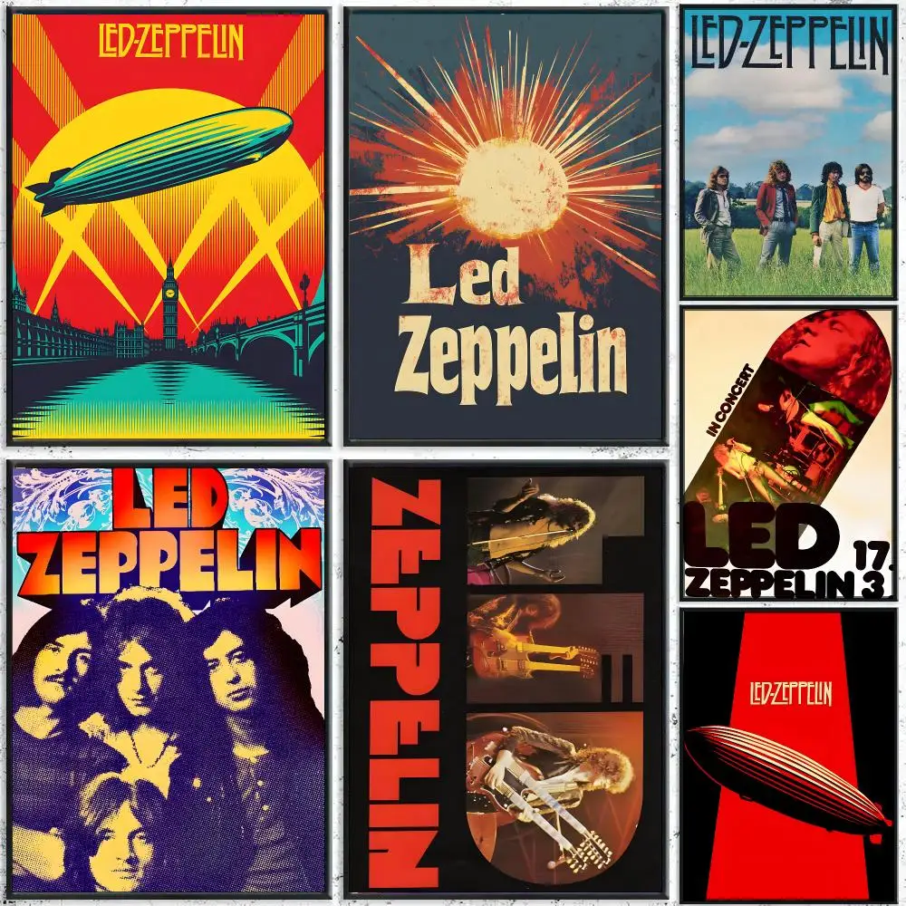 Band L-Led Zeppelin IV Poster HD Waterproof Wall Decal for Study, Living Room & Garage, DIY Great Gift for Fans