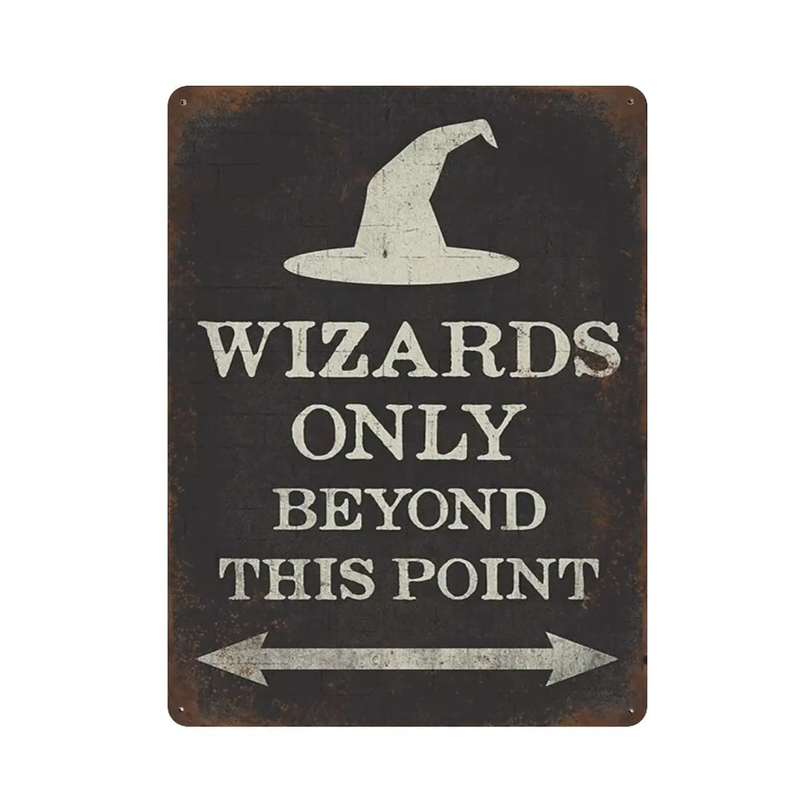 Retro Style Metal tin sign,Iron Painting,Keep Calm Collection Wizards Only Beyond This Point Tin Sign, Witch Halloween Home Deco