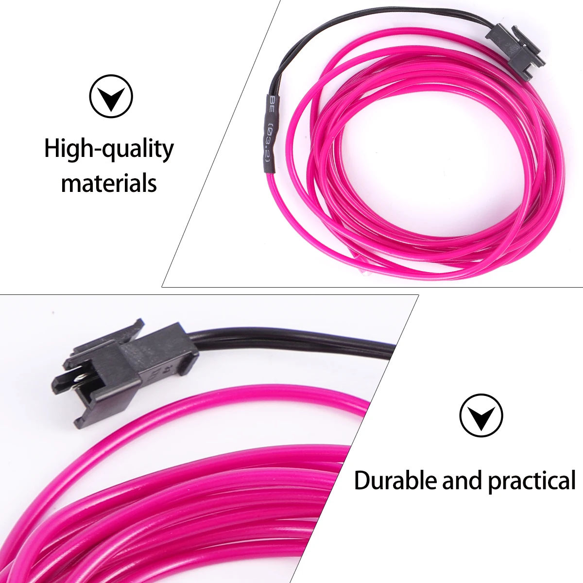 

2M Glowing Electroluminescent Wire Decor Light Cable EL Wire Strobing Flexible Cuttable Car Halloween Christmas cosplay Party