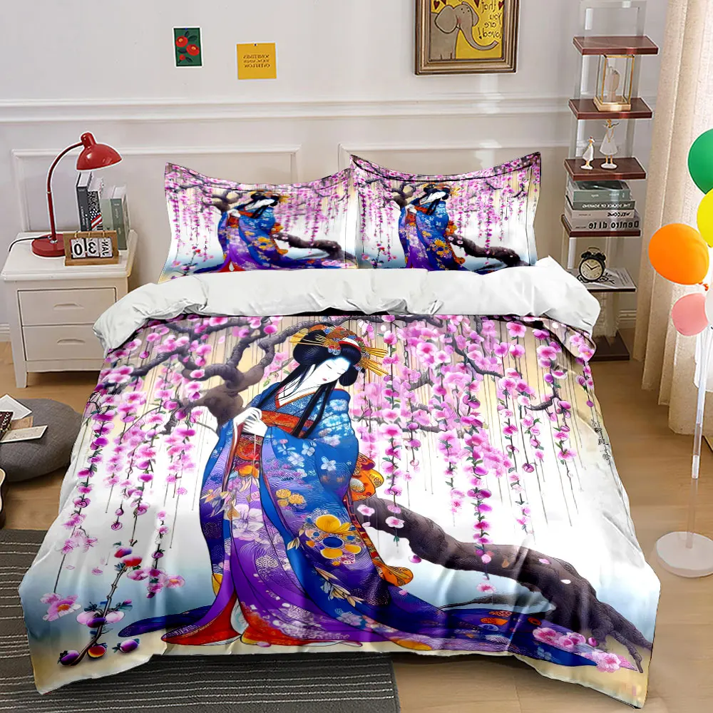 Elegant Kimono Set for Festive Occasions Exquisite three-piece bedding set gift for kids and adults