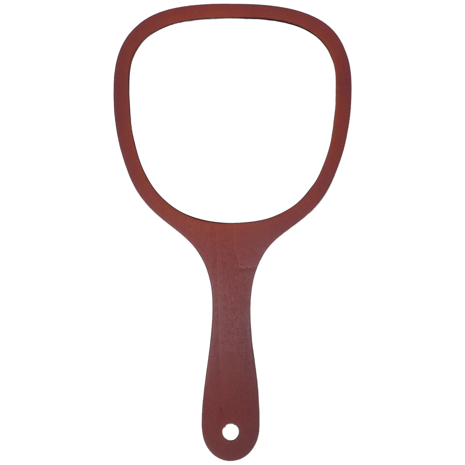 Handheld Wooden Mirror Ergonomic Handle Portable Makeup Travel Beauty Mirror High Definition Reflection Salon Dressing
